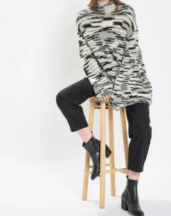 Marc O'Polo Pulls|Pull en Laine & Alpaga mélangés noir/gris