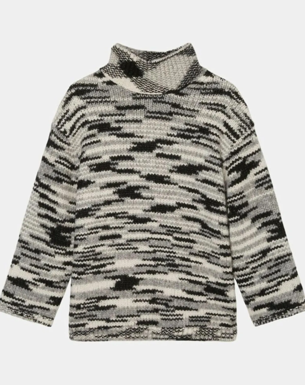 Marc O'Polo Pulls|Pull en Laine & Alpaga mélangés noir/gris