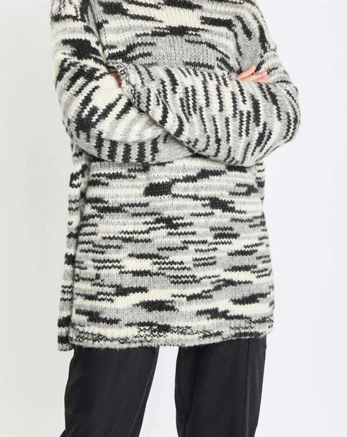 Marc O'Polo Pulls|Pull en Laine & Alpaga mélangés noir/gris