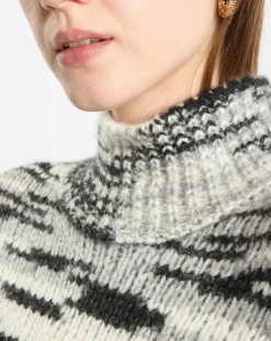 Marc O'Polo Pulls|Pull en Laine & Alpaga mélangés noir/gris