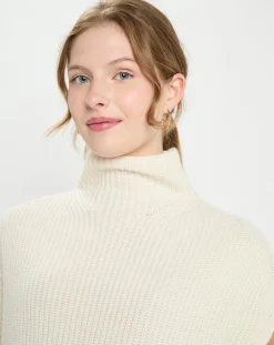 Galeries Lafayette Pulls|Pull en Laine & Cachemire col montant Shanghai écru