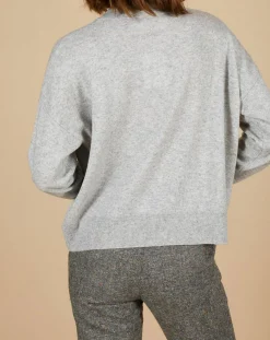 Cashmere Tribu Pulls|Pull en Laine & Cachemire Paloma col polo gris chiné clair