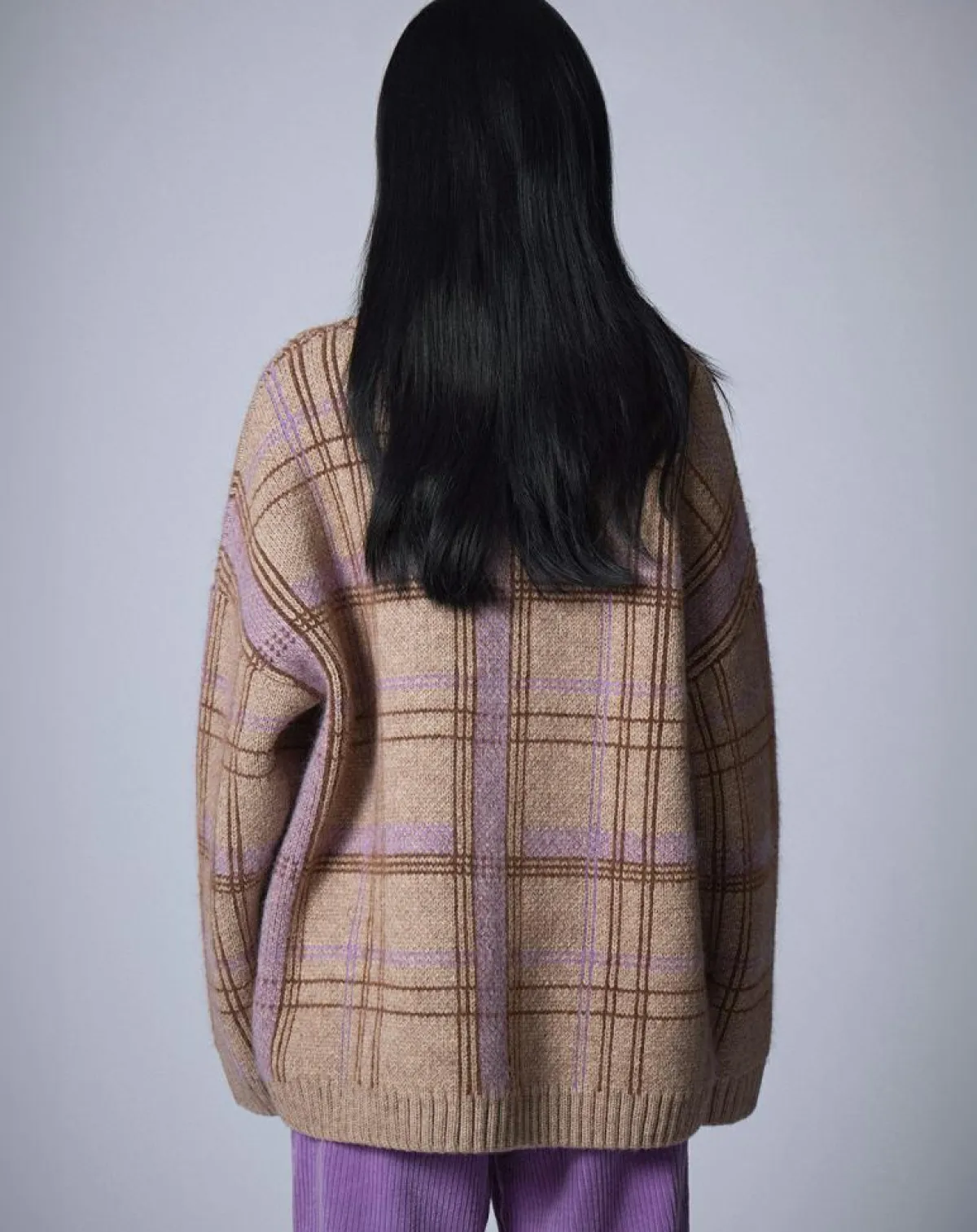 Manoush Pulls|Pull en Laine & Mohair mélangés Oversize Maille Carreaux unique