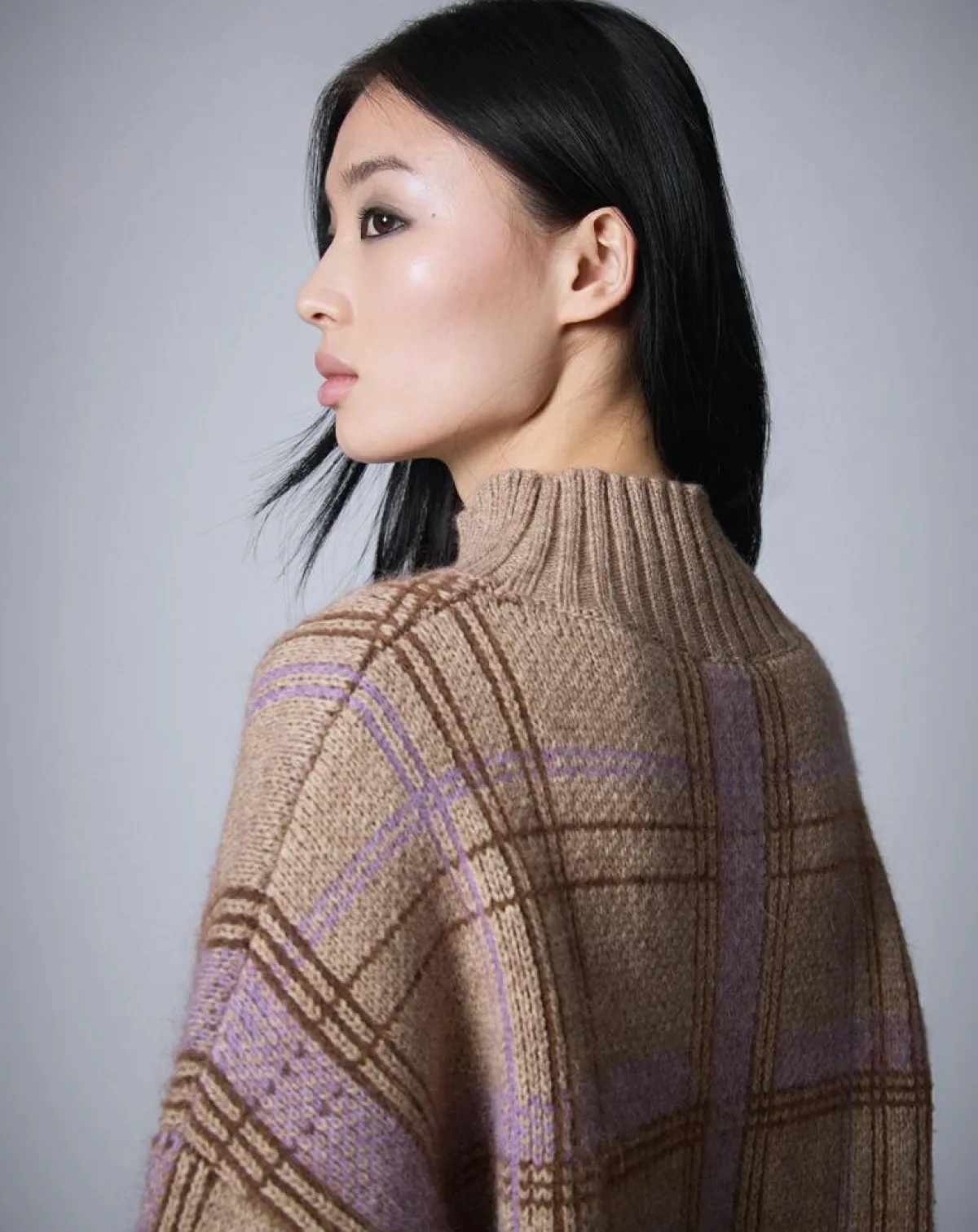 Manoush Pulls|Pull en Laine & Mohair mélangés Oversize Maille Carreaux unique