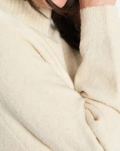 Marc O'Polo Pulls|Pull en Laine bouclée col cheminé écru