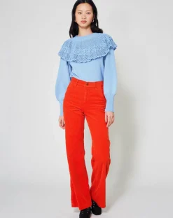 Manoush Pulls|Pull en Laine mélangée Babydoll Rosalie bleu