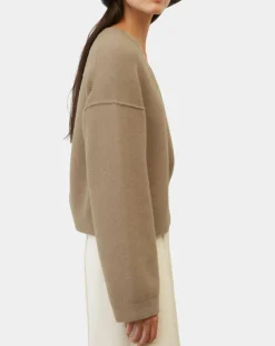 Marc O'Polo Pulls|Pull en Laine mélangée col V marron clair