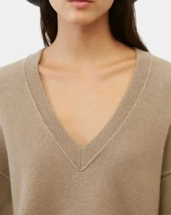 Marc O'Polo Pulls|Pull en Laine mélangée col V marron clair