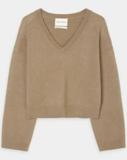 Marc O'Polo Pulls|Pull en Laine mélangée col V marron clair