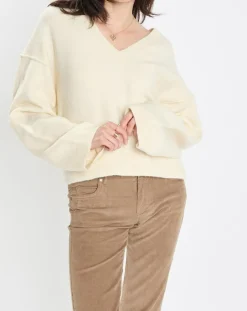 Marc O'Polo Pulls|Pull en Laine mélangée col V écru