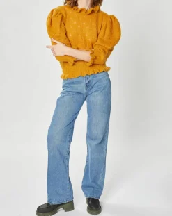 Manoush Pulls|Pull en Mohair & Alpaga mélangés Chamallow ocre