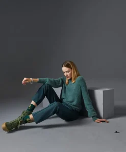 Rodier Pulls|Pull Francesca col roulé vert de gris