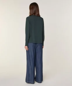 Rodier Pulls|Pull Freyja 100% Laine chaine col V vert de gris