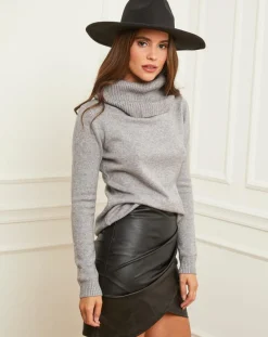 L'Armoire de Suzette Pulls|Pull Gabrielle Col roulé gris clair