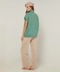 Rodier Pulls|Pull Gaétane coll roulé sans manches vert