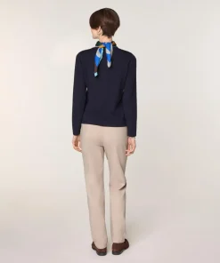 Rodier Pulls|Pull Gertrude 100% laine col rond bleu marine