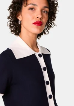 Rodier Pulls|Pull Julie-Rose manches courtes bleu marine