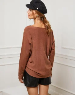 Fleur de cachemire Pulls|Pull Linoi camel