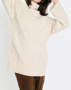 Marc O'Polo Pulls|Pull long en Laine mélangée torsades écru