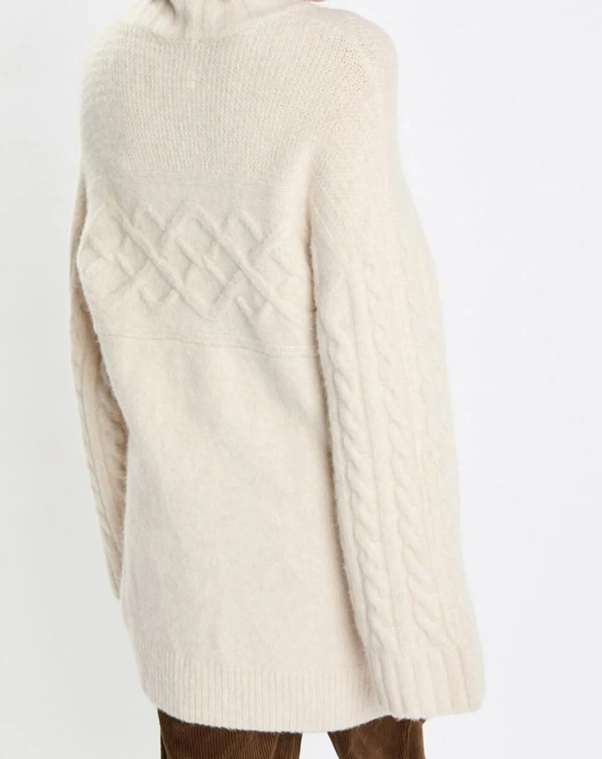 Marc O'Polo Pulls|Pull long en Laine mélangée torsades écru