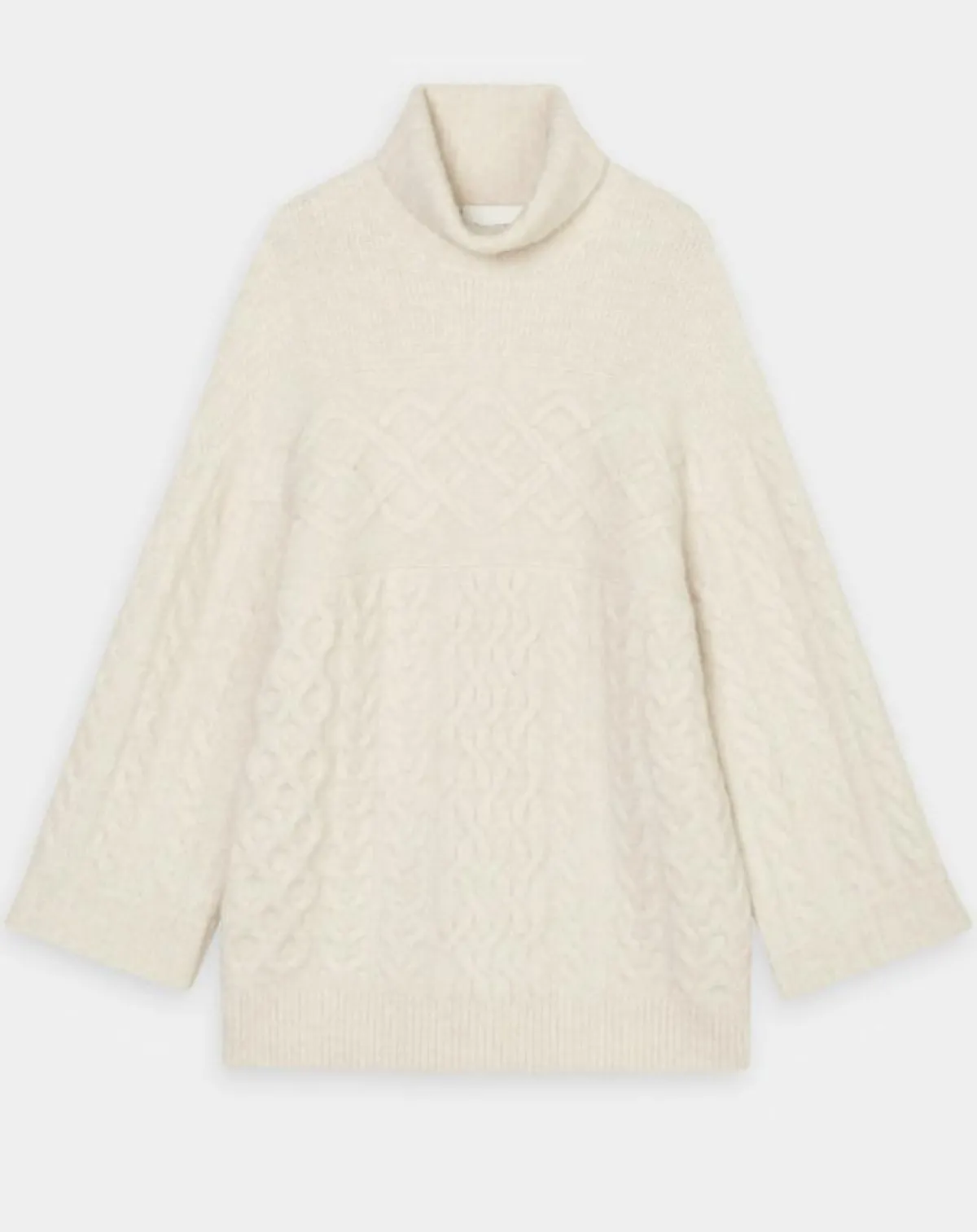 Marc O'Polo Pulls|Pull long en Laine mélangée torsades écru