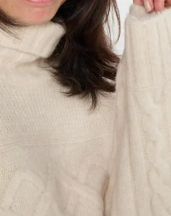 Marc O'Polo Pulls|Pull long en Laine mélangée torsades écru