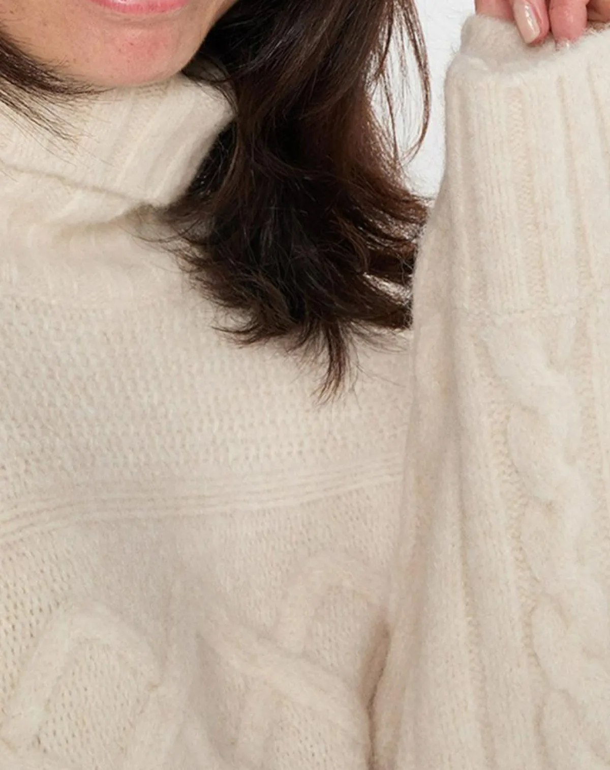 Marc O'Polo Pulls|Pull long en Laine mélangée torsades écru