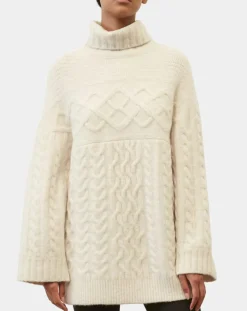 Marc O'Polo Pulls|Pull long en Laine mélangée torsades écru