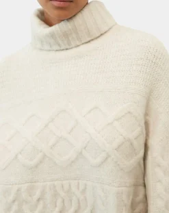 Marc O'Polo Pulls|Pull long en Laine mélangée torsades écru