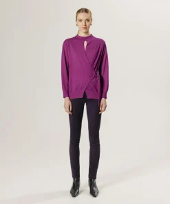 Rodier Pulls|Pull Madeleine 100% laine cache-coeur rose fuchsia