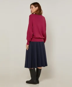 Rodier Pulls|Pull Marjorie en Laine mélangée rouge grenat