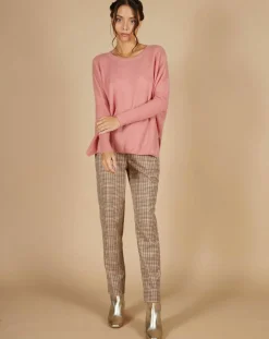 Cashmere Tribu Pulls|Pull poncho 100% Cachemire Alizée col rond bois de rose