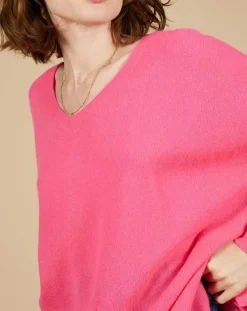 Cashmere Tribu Pulls|Pull poncho 100% Cachemire Emma col V tulipe