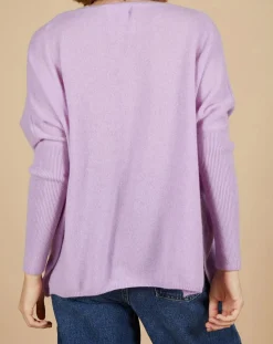 Cashmere Tribu Pulls|Pull poncho 100% Cachemire Emma col V glycine