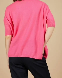 Cashmere Tribu Pulls|Pull poncho 100% Cachemire Kelly col V manches courtes tulipe