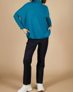 Cashmere Tribu Pulls|Pull poncho 100% Cachemire Lola col roulé agami