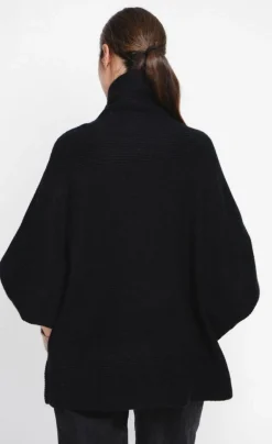 Assuili Sweats|Pull poncho col roulé noir