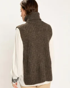 Lauren Vidal Pulls|Pull poncho en Alpaga mélangé Billie seigle