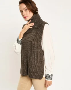 Lauren Vidal Pulls|Pull poncho en Alpaga mélangé Billie seigle