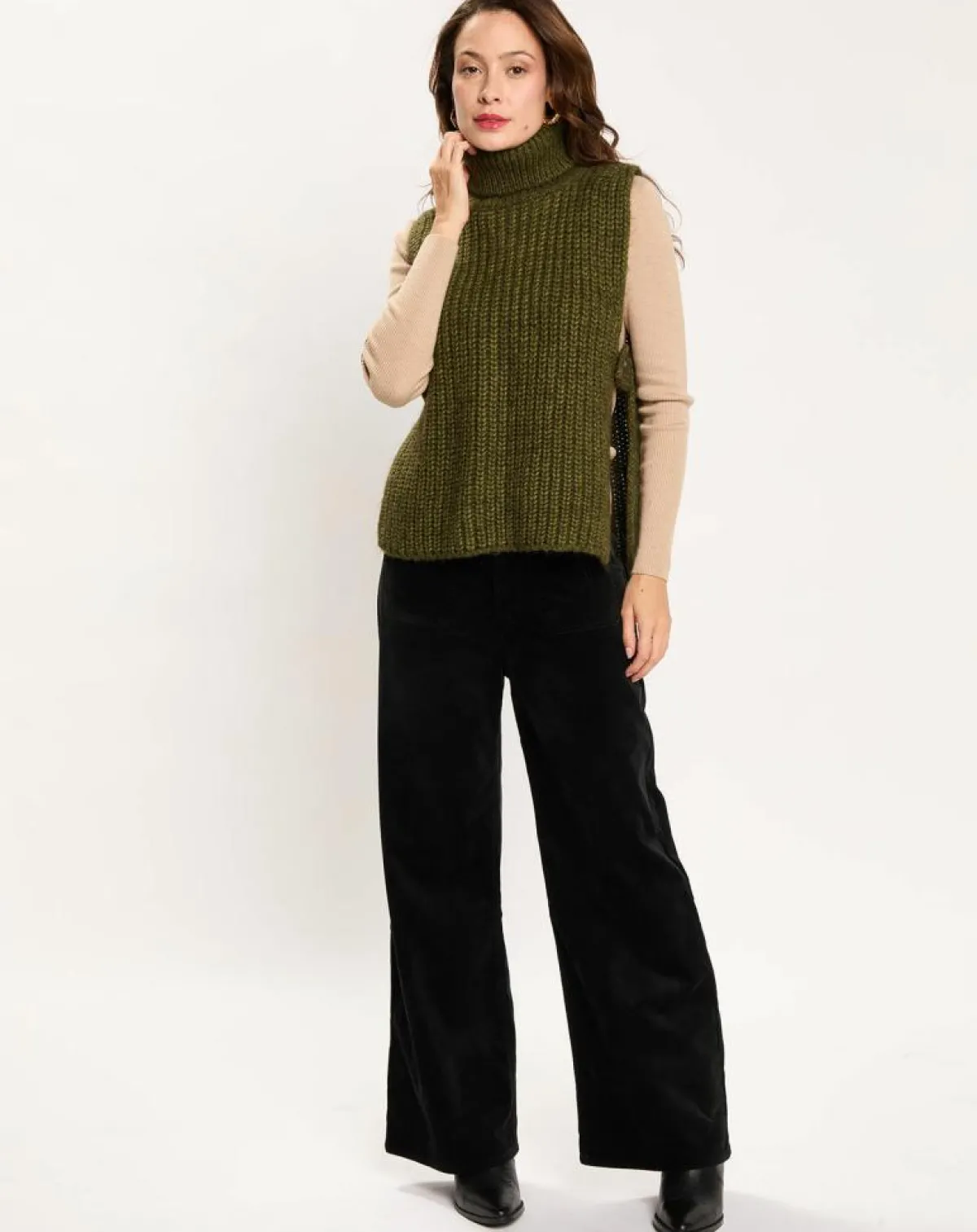 Lauren Vidal Pulls|Pull poncho en Alpaga mélangé Billie mousse