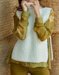 Lauren Vidal Pulls|Pull poncho en Alpaga mélangé Billie écru