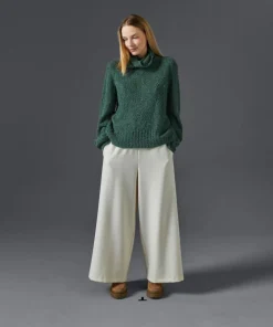 Rodier Pulls|Pull Poppy en Laine mélangée col roulé amovible vert de gris