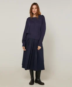 Rodier Pulls|Pull Roxane 100% Laine mélangée bleu denim