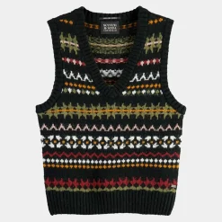 Scotch & Soda Pulls|Pull sans manches col V multicolore