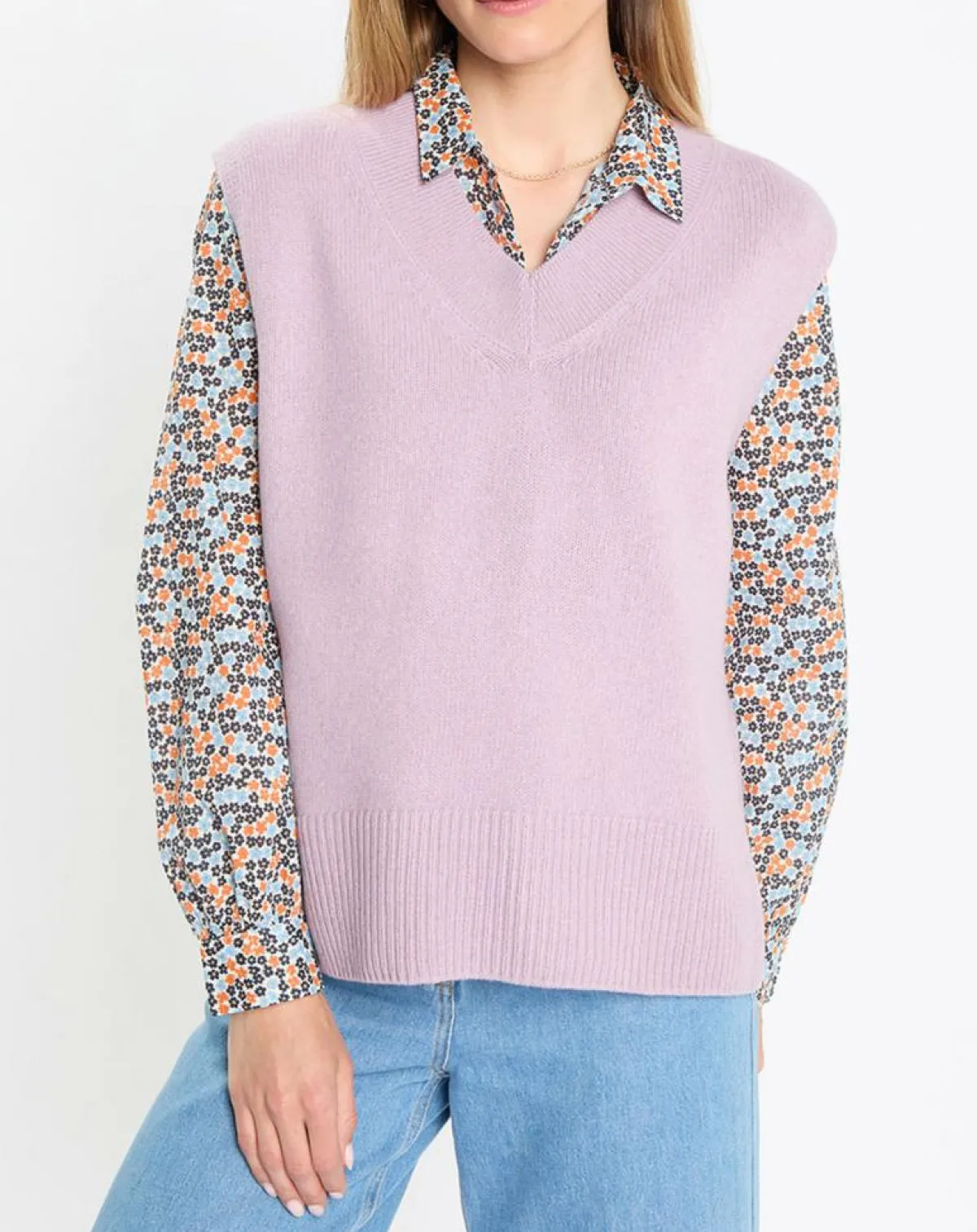 Marc O'Polo Pulls|Pull sans manches en Laine mélangée violet clair