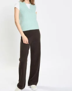 Marc O'Polo Pulls|Pull sans manches en Laine & Alpaga mélangés bleu clair