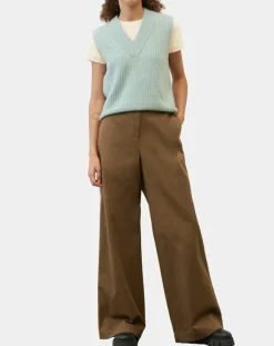 Marc O'Polo Pulls|Pull sans manches en Laine & Alpaga mélangés bleu clair