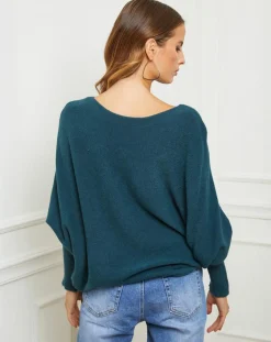 Fleur de cachemire Pulls|Pull Sarah vert bouteille