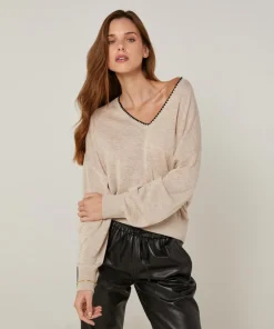 Rodier Pulls|Pull Sibylle en Laine mélangée beige