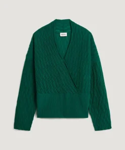 Rodier Pulls|Pull Valentine 100% Laine Cache-Cœur vert anglais